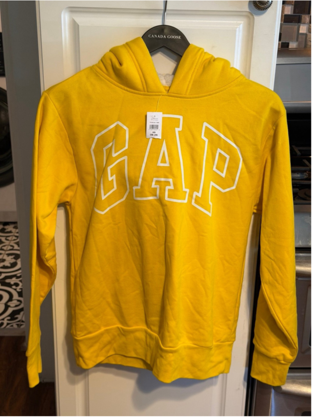 NWT Gap Yellow Fleeced Lined Hood Hoodie